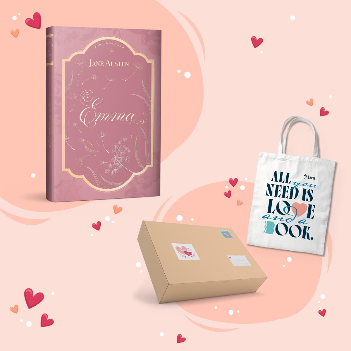 Jane Austen - Könyvölelés Valentin-nap - Jane Austen: Emma + vászontáska